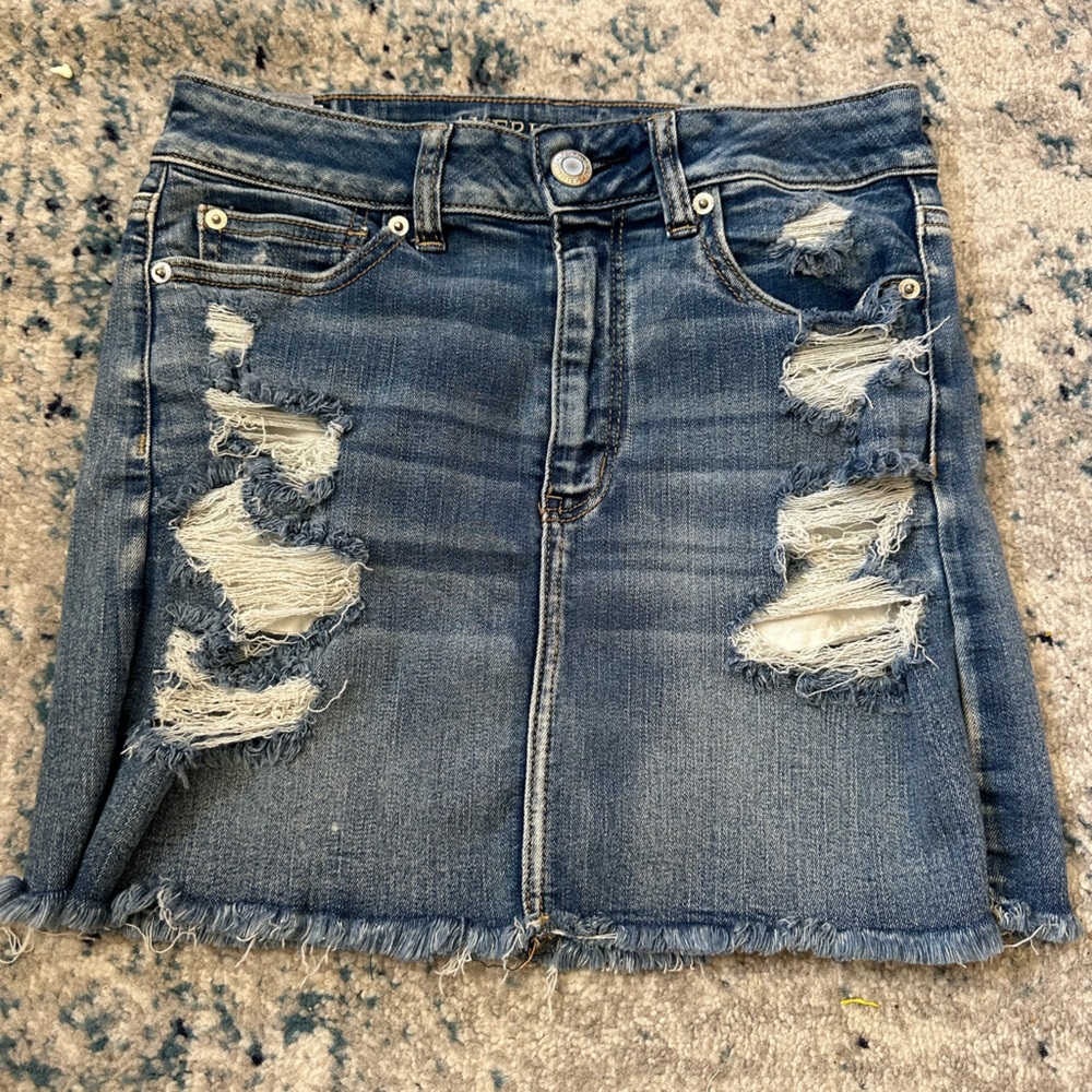 American Eagle Distressed Denim Skirt